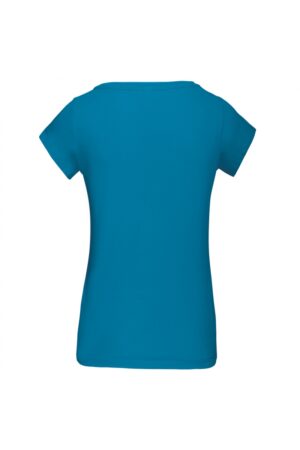 K384 Dames-t-shirt Korte Mouwen met Boothals Tropical Blue