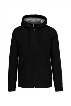 K444 Hooded Sweater Met Rits Zwart