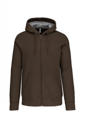 K444 Hooded Sweater Met Rits Dark Khaki