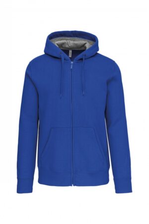 K444 Hooded Sweater Met Rits Light Royal Blue