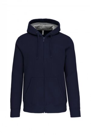 K444 Hooded Sweater Met Rits Navy