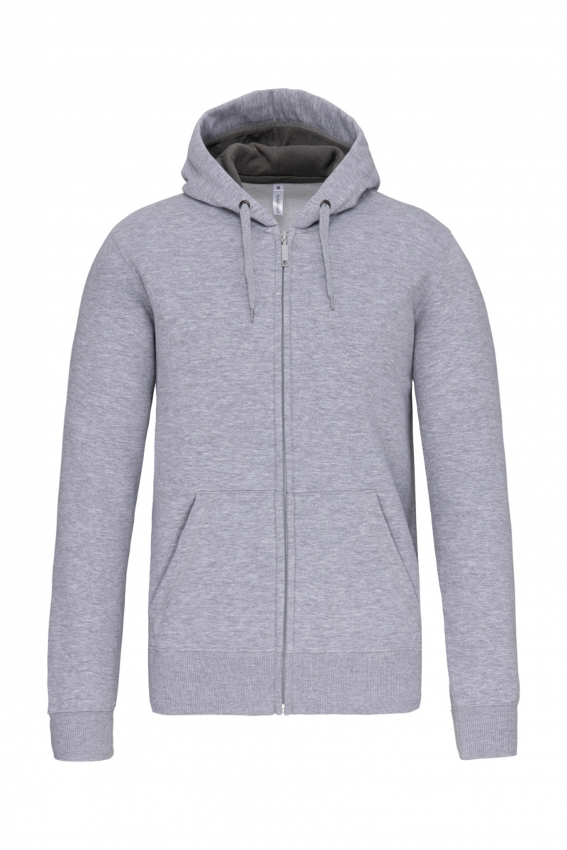 K444 Hooded Sweater Met Rits Oxford Grey