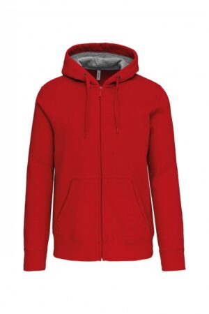 K444 Hooded Sweater Met Rits Rood