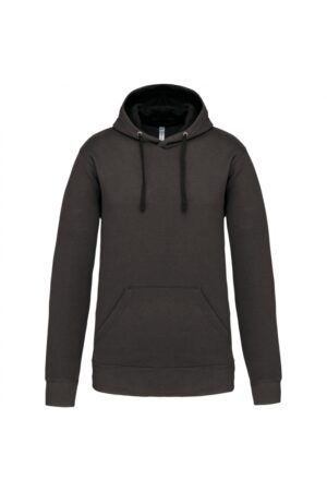 K446 Hooded Sweater met Gecontrasteerde Capuchon Dark Grey / Black