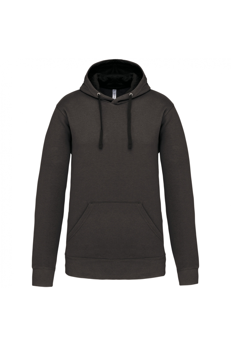 K446 Hooded Sweater met Gecontrasteerde Capuchon Dark Grey / Black