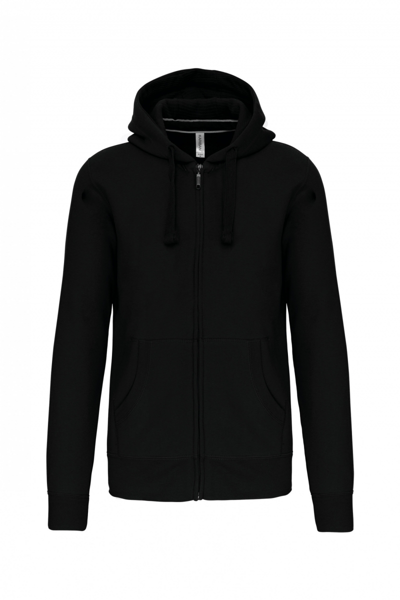 K454 Hooded Sweater Met Rits Zwart