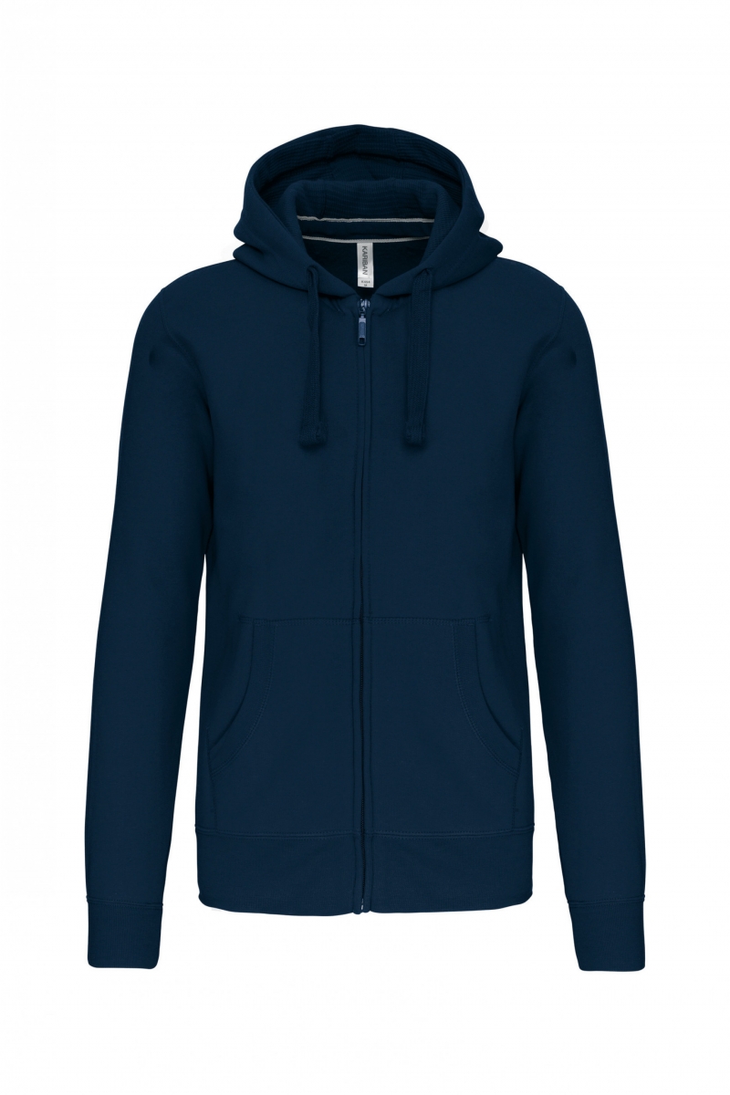 K454 Hooded Sweater Met Rits Navy