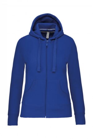 K464 Damessweater met Rits en Capuchon Light Royal Blue