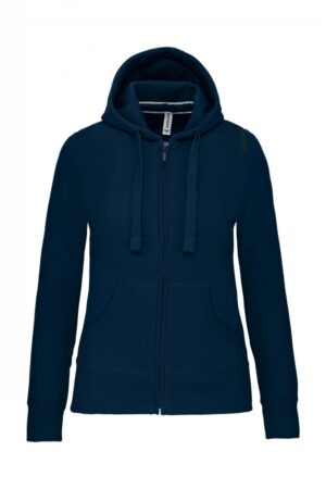 K464 Damessweater met Rits en Capuchon Navy