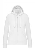 K464 Damessweater met Rits en Capuchon Wit