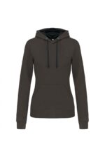 K465 Damessweater met Capuchon in Contrasterende Kleur Dark Grey / Black