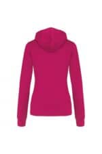 K465 Damessweater met Capuchon in Contrasterende Kleur Fuchsia / Fine Grey