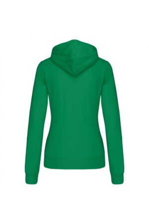 K465 Damessweater met Capuchon in Contrasterende Kleur Light Kelly Green / White