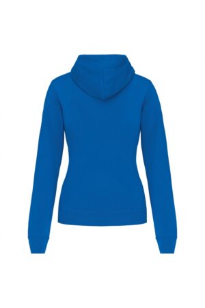 K465 Damessweater met Capuchon in Contrasterende Kleur Light Royal Blue / Yellow