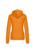 K465 Damessweater met Capuchon in Contrasterende Kleur Orange / White