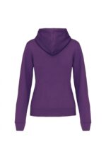 K465 Damessweater met Capuchon in Contrasterende Kleur Purple / Oxford Grey