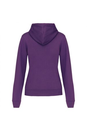 K465 Damessweater met Capuchon in Contrasterende Kleur Purple / Oxford Grey