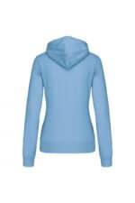 K465 Damessweater met Capuchon in Contrasterende Kleur Sky Blue / White
