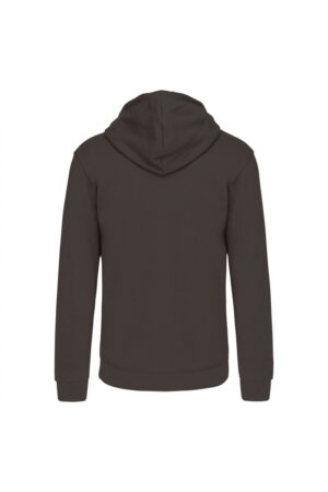 K466 Herensweater met Rits en Capuchon in Contrasterende Kleur Dark Grey / Black