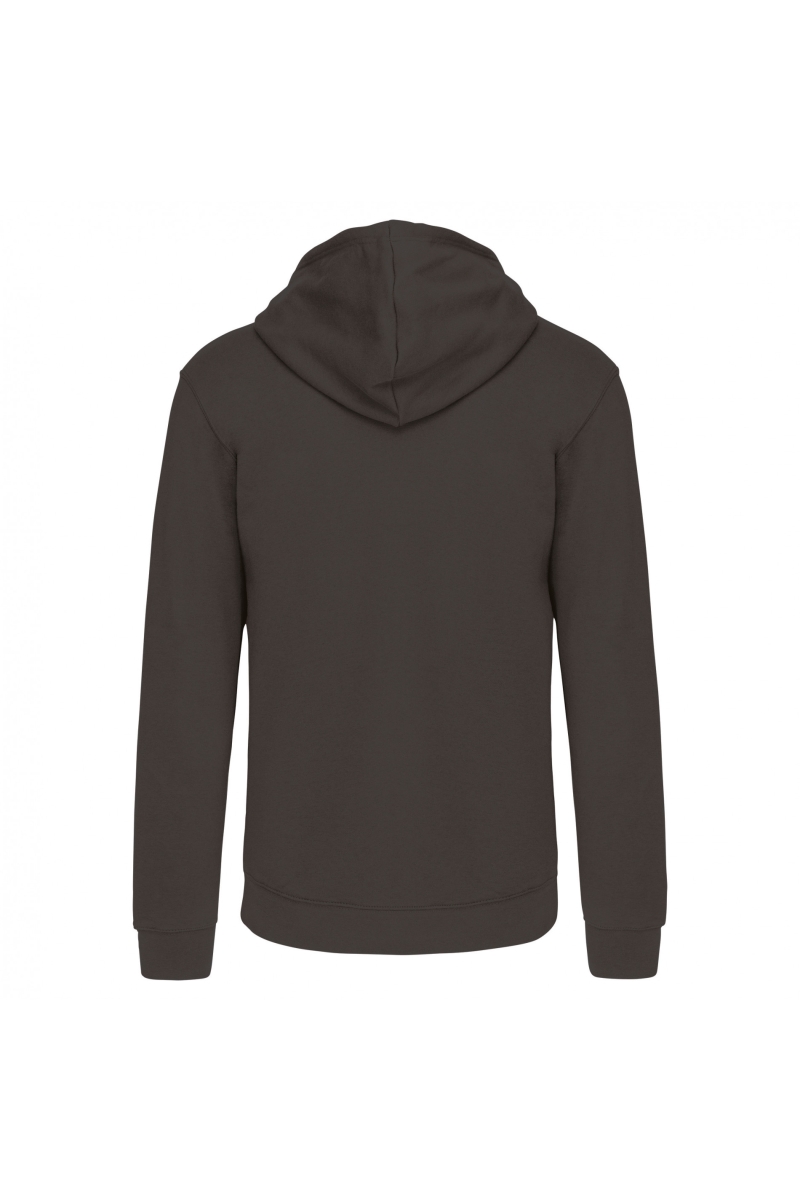 K466 Herensweater met Rits en Capuchon in Contrasterende Kleur Dark Grey / Black