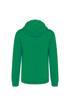 K466 Herensweater met Rits en Capuchon in Contrasterende Kleur Light Kelly Green / White