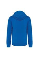 K466 Herensweater met Rits en Capuchon in Contrasterende Kleur Light Royal Blue / White
