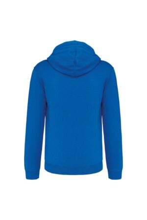 K466 Herensweater met Rits en Capuchon in Contrasterende Kleur Light Royal Blue / White