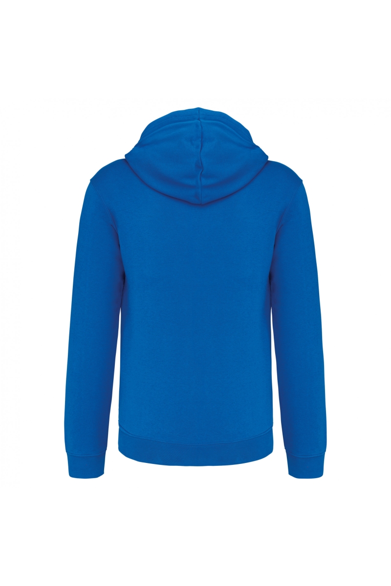 K466 Herensweater met Rits en Capuchon in Contrasterende Kleur Light Royal Blue / White