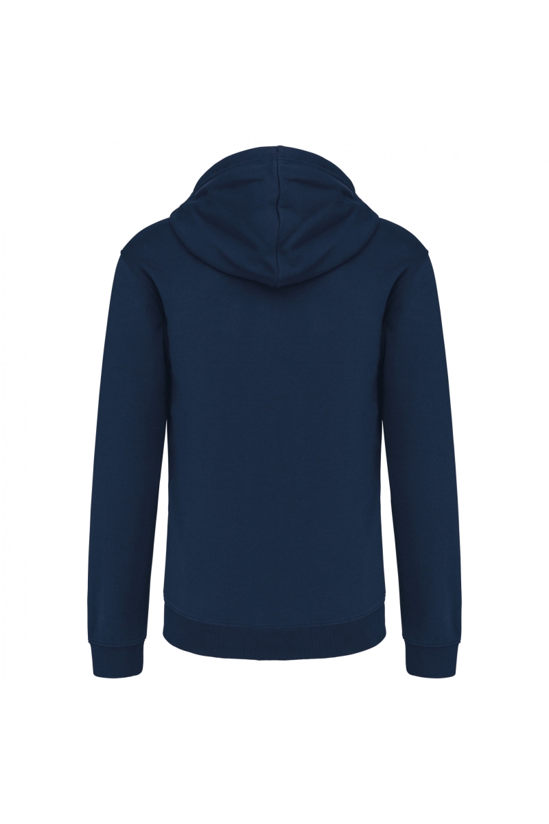 K466 Herensweater met Rits en Capuchon in Contrasterende Kleur Navy / Fine Grey