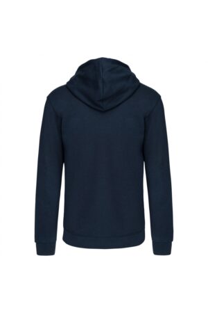 K466 Herensweater met Rits en Capuchon in Contrasterende Kleur Navy / Red