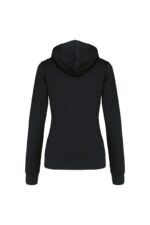 K467 Damessweater met Rits en Capuchon in Contrasterende Kleur Black / Red