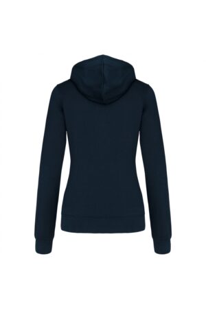 K467 Damessweater met Rits en Capuchon in Contrasterende Kleur Navy / Fine Grey