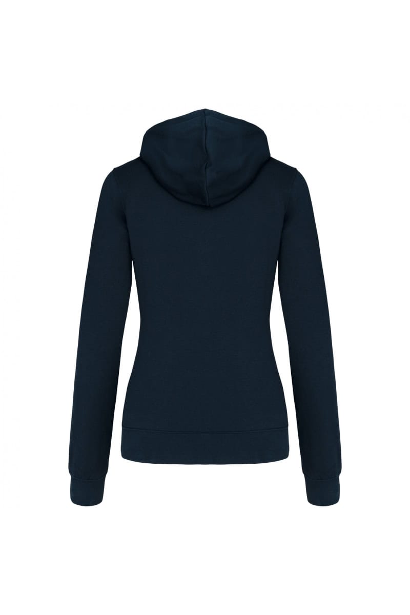 K467 Damessweater met Rits en Capuchon in Contrasterende Kleur Navy / Fine Grey