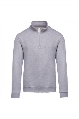 K478 Sweater Met Ritshals Oxford Grey