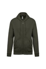 K479 Sweater met Rits en Capuchon Dark Khaki