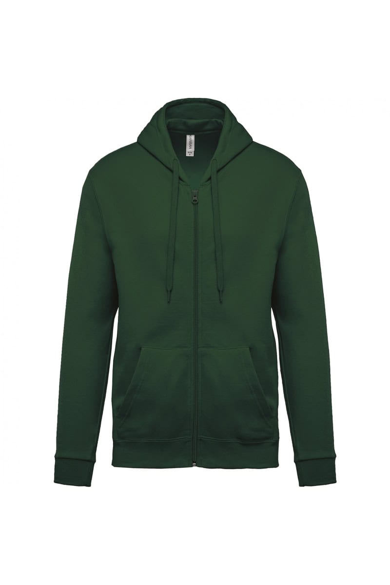 K479 Sweater met Rits en Capuchon Forest Green