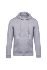 K479 Sweater met Rits en Capuchon Oxford Grey