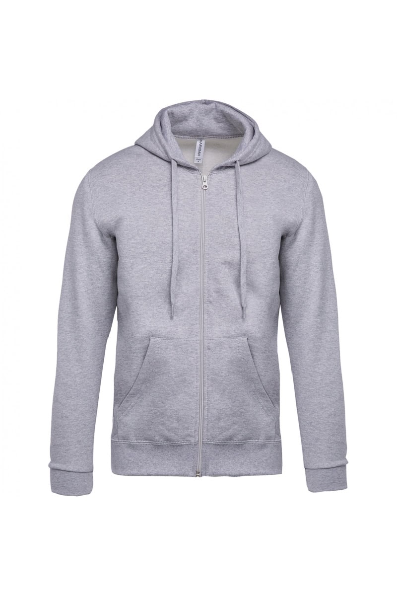 K479 Sweater met Rits en Capuchon Oxford Grey