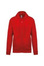 K479 Sweater met Rits en Capuchon Rood