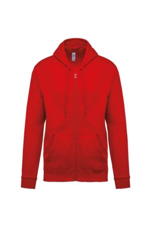 K479 Sweater met Rits en Capuchon Rood