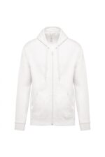 K479 Sweater met Rits en Capuchon White