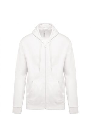 K479 Sweater met Rits en Capuchon White