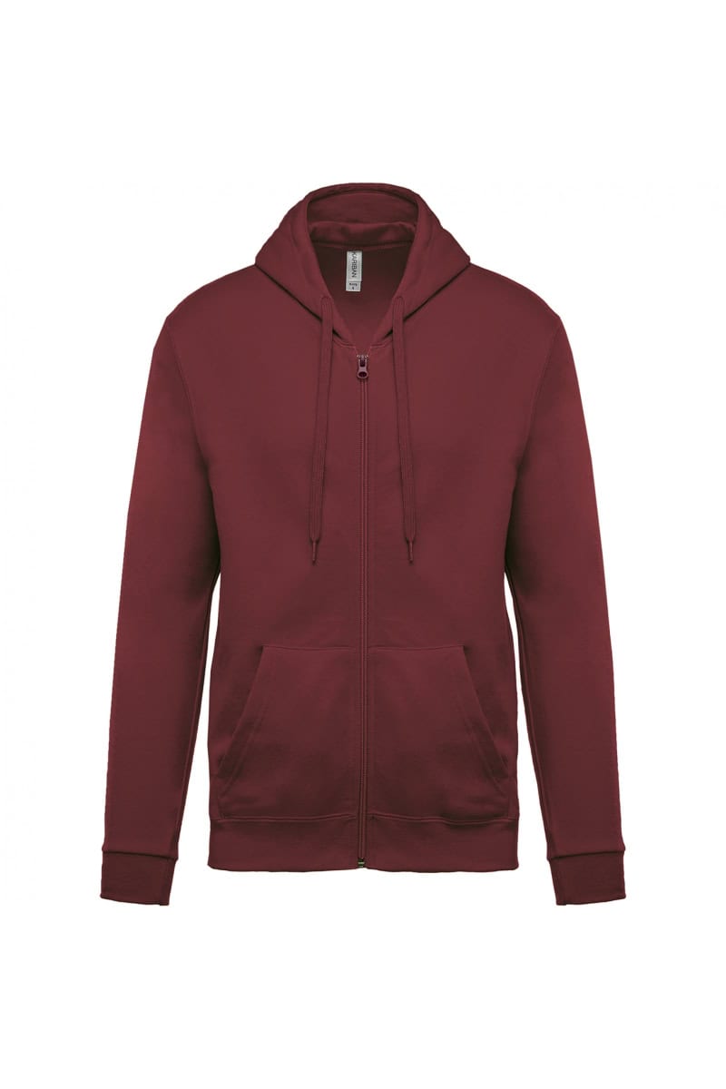 K479 Sweater met Rits en Capuchon Wine