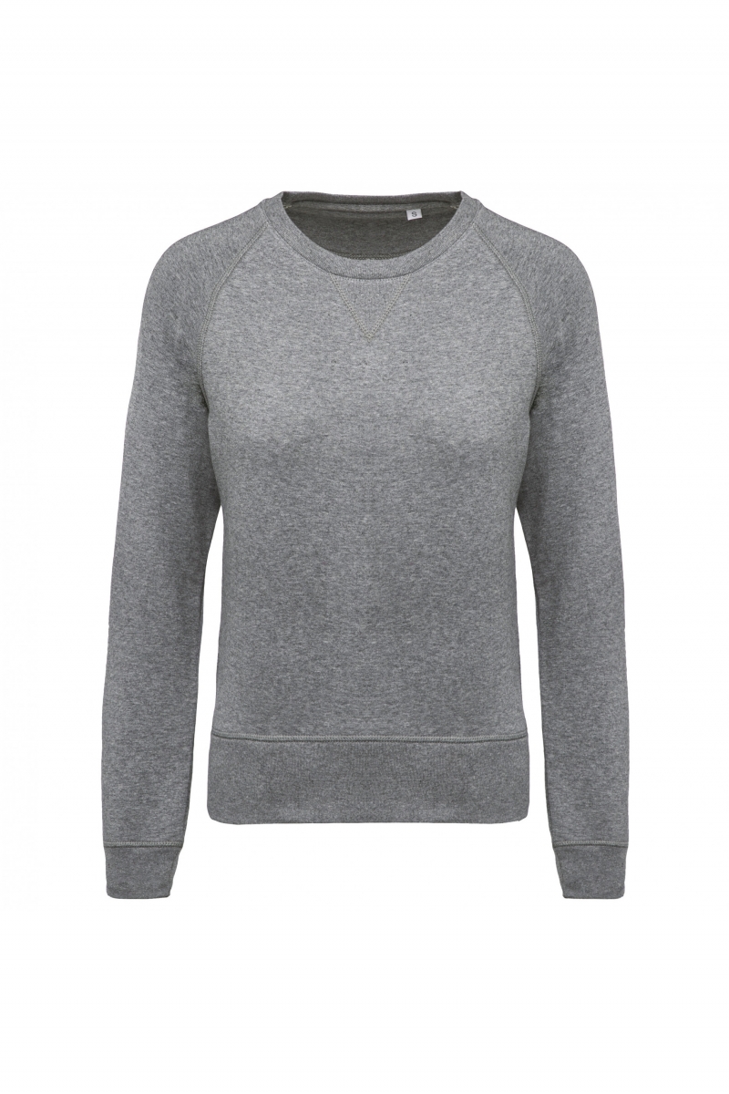 K481 Damessweater BIO Ronde Hals Raglanmouwen Grey Heather