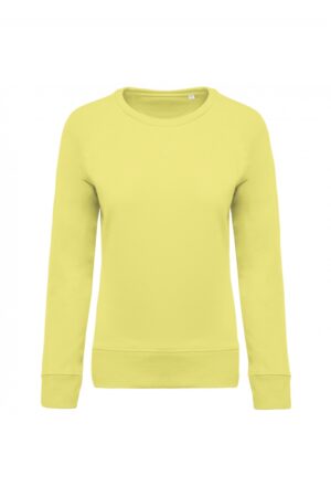 K481 Damessweater BIO Ronde Hals Raglanmouwen Lemon Yellow