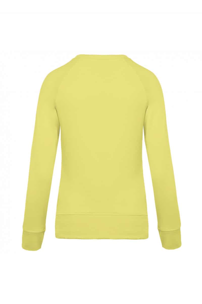 K481 Damessweater BIO Ronde Hals Raglanmouwen Lemon Yellow