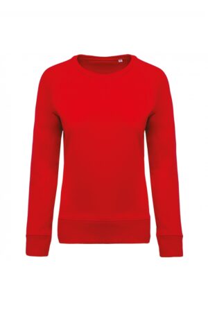 K481 Damessweater BIO Ronde Hals Raglanmouwen Rood