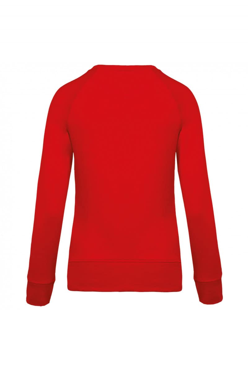 K481 Damessweater BIO Ronde Hals Raglanmouwen Rood
