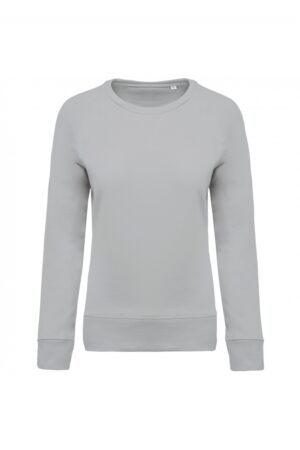 K481 Damessweater BIO Ronde Hals Raglanmouwen Snow Grey