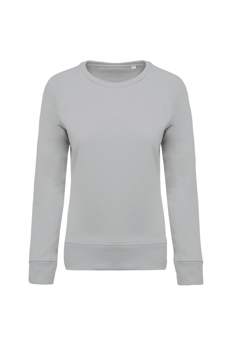 K481 Damessweater BIO Ronde Hals Raglanmouwen Snow Grey